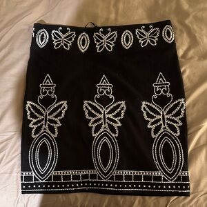 Elegant Black and White Beaded Skirt